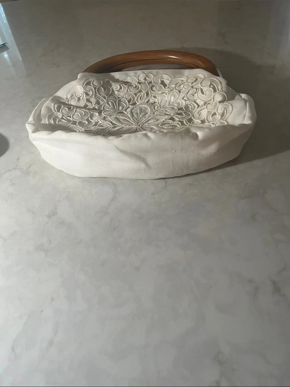 Vintage Cream Lace Bermuda Bag snap on cover